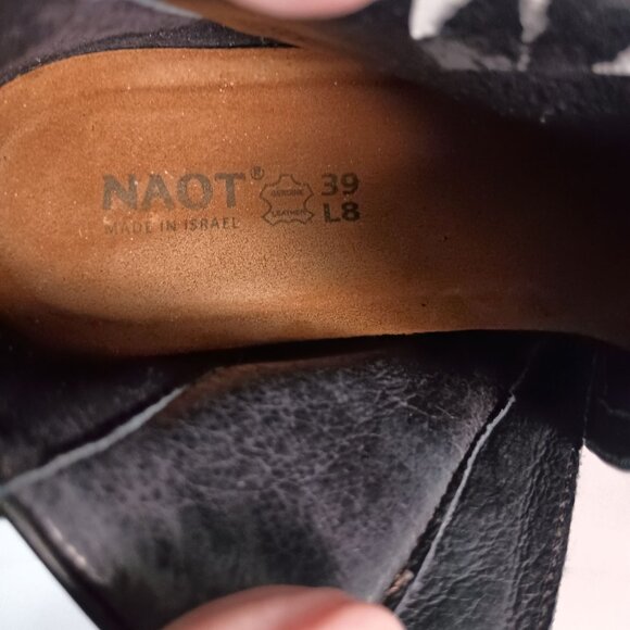 Naot Avantgarde Advance Black Leather Booties Women’s Size 39 Heel Comfort - Picture 9 of 9